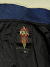 Vintage Jake Navy White Satin Souvenir Bomber Jacket Embroidered (S)