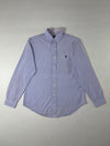 Polo Ralph Lauren Blue Gingham Check Button-Down Shirt – Custom Fit, (M)