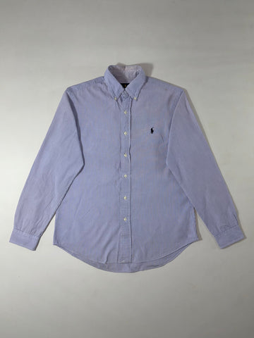 Polo Ralph Lauren Blue Gingham Check Button-Down Shirt – Custom Fit, (M)
