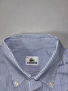 Lacoste Blue & White Striped Button-Up Shirt  (XL)