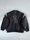 Chicago White Sox MLB REVERSIBLE Vintage Starter-Style Jacket (Black/Cream) (3XL)