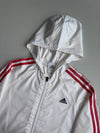 Vintage Y2K Adidas White & Pink 3-Stripe Hooded Windbreaker Jacket  woman’s – (S)