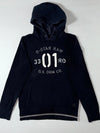 G-Star Raw Hooded Sweater – Navy “01” Embroidered Graphic (M)