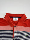 Lacoste Colorblock Striped Polo – Red/Navy/White (S)