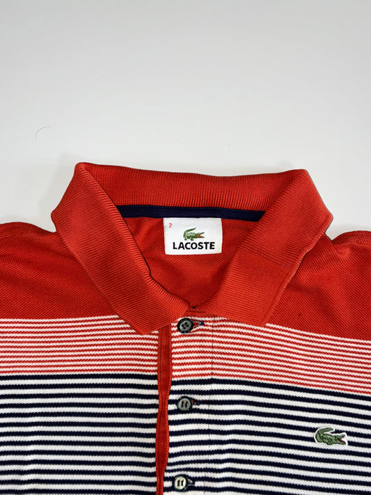 Lacoste Colorblock Striped Polo – Red/Navy/White (S)