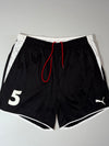 Puma #5 Football Shorts – Black/White, Red Drawstring (W:34) (L:17)