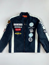 “V.H.P.G Polo Racing Jacket – Multi Patch  | Embroidered Logos | Statement Back Graphic | Rare Vintage Streetwear” (L)