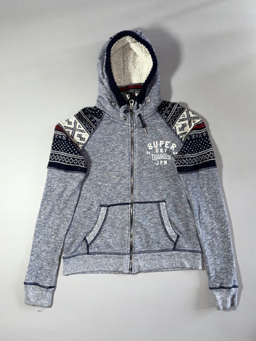 Superdry Mountain Fair Isle Sherpa Lined Zip Up Hoodie Women’s  (M)