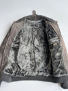 C&A Vintage Grey Suede Pig-Split Shearling Bomber Jacket (L)