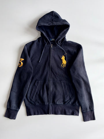 Polo Ralph Lauren | Big Pony Embroidered Zip Hoodie | Navy/Gold (M)