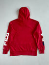 Fila Red Sleeve Spellout Pullover Hoodie (L)