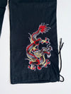 Ed Hardy x Urban Outfitters Black embroidered Cargo Elastic Pants (W: 32, L:41)