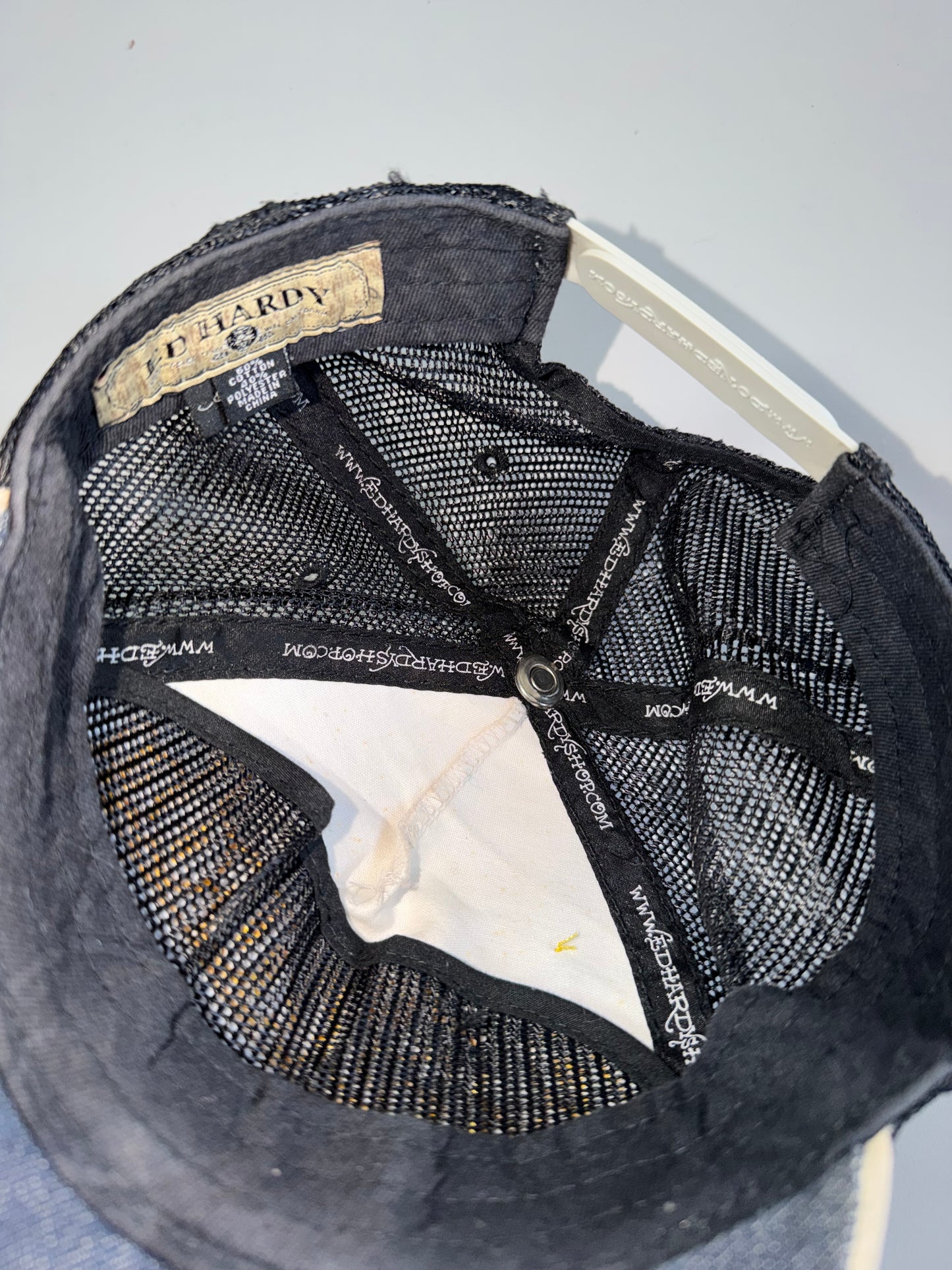 ZEd Hardy 67 Panther Rhinestone Trucker Embroidered Cap (Adjustable Fit) m