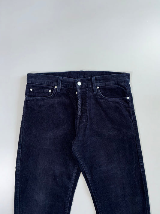 Carhartt WIP Klondike Pant — Navy Corduroy 5-Pocket Straight Fit Pants (W:34 |L:41)