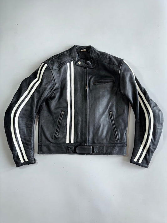 N.R.P. Vintage Leather Motorcycle Racing Jacket (Paded)(M)
