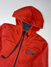 Evisu Jeans Rust Orange Full-Zip Hoodie – Denim-Lined Hood (S)