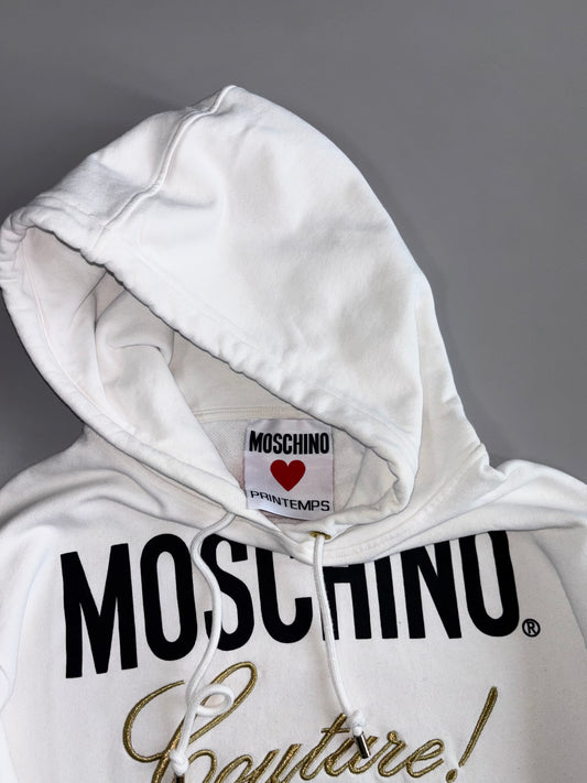 Moschino Couture | Teddy Bear Graphic Hoodie | Embroidered Text (L)
