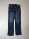 Y2K Tough Jeansmith Contrast Stitch Blue Denim Jeans (W:35) (L:45)