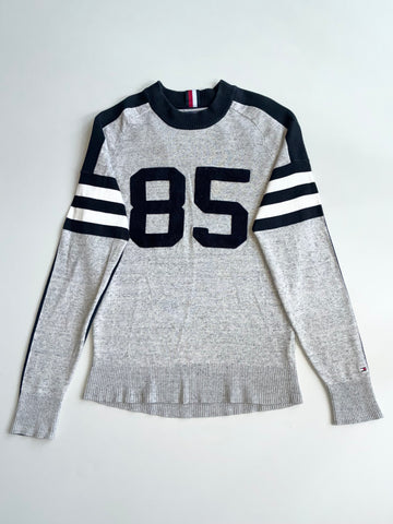 Tommy Hilfiger "85" Varsity Knit Sweater – Grey/Navy (M)
