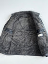 Vintage Canda Black Leather Sherpa Collar Zip-Up Jacket (L)