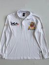 Japanese Jizo Bosatsu Embroidered Long Sleeve Polo Shirt (L)