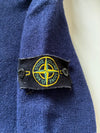 Stone Island Navy Ribbed Shawl Collar Knit Sweater(S)