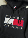 Tommy Jeans Flag Logo Pullover Hoodie – Black (S)