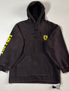 Vintage Ferrari Black Embroidered Logo Pullover Hoodie (M)