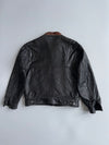 Batani Sports Black Leather Jacket (Brown Collar/Pocket (L/XL)
