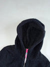 Superdry Mountain Black Sherpa Fleece Hoodie – Pink Zip Details Women’s (XS)