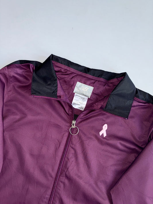New Balance Pink Ribbon Track Jacket – Maroon/Black (M)
