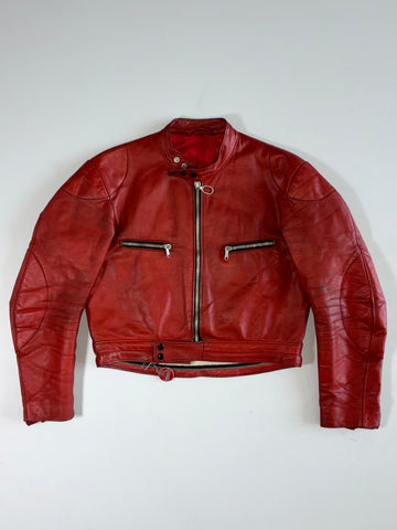 Harro Vintage Red Genuine Leather Café Racer Jacket (S)
