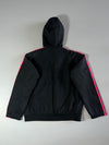 Adidas 3-Stripes Hooded Windbreaker Jacket — Black/Pink (S)
