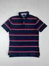 Tommy Hilfiger | Striped Pique Polo Navy Maroon (XL)