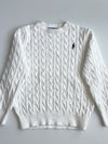 Polo Ralph Lauren Cream Cable Knit Crewneck Sweater (S)