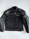 Speed-R Racing Motorcycle Jacket Real Leather Sleeves & Shoulders | Mesh Body | Armour Padded (M)