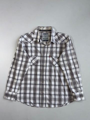 Levi’s Two Horse Brand Western Pearl Snap Plaid Shirt (Xl)