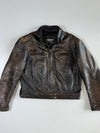 Raider Vintage Brown Café Racer Jacket (S)