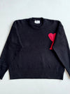 AMI Paris Ami de Coeur Black Oversized Knit Sweater (L)