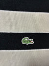 Lacoste Striped Long Sleeve Polo – Navy, Grey & Cream (M)