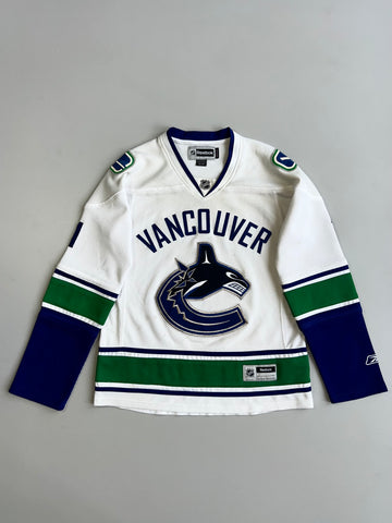 Reebok NHL Vancouver Canucks Roberto Luongo #1 Away White Hockey Jersey Orca Logo Size (M)