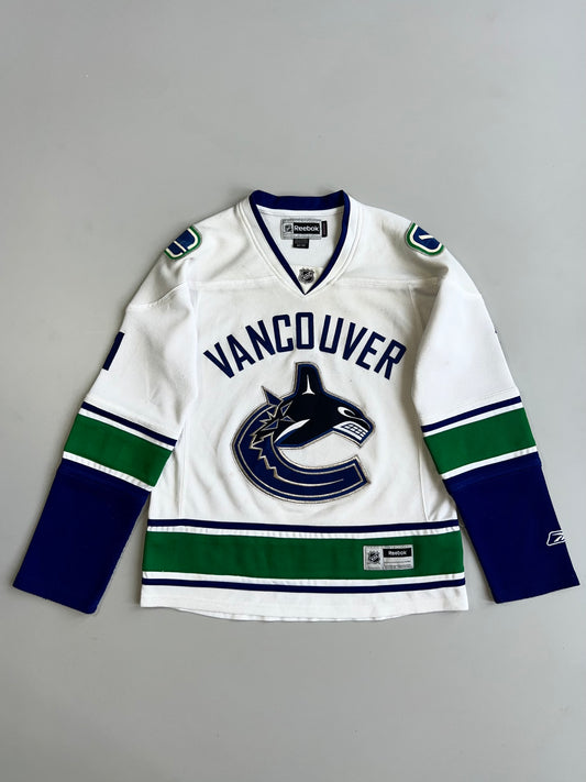 Reebok NHL Vancouver Canucks Roberto Luongo #1 Away White Hockey Jersey Orca Logo Size (M)