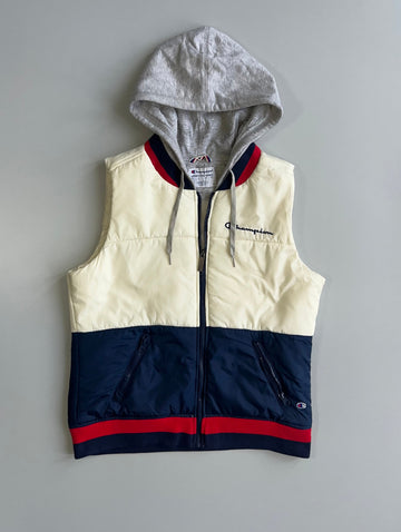 Champion Authentic Athleticwear Colourblock Hooded Puffer Vest (S)