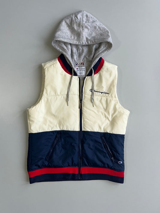 Champion Authentic Athleticwear Colourblock Hooded Puffer Vest (S)
