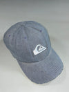 Quiksilver Chambray Blue Distressed Brim Cap – Embroidered Wave Logo (Adjustable)