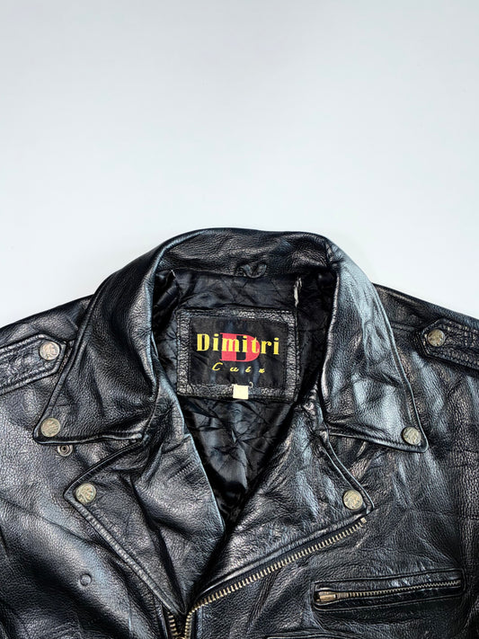 Vintage Dimitri Cuir Nickel Pure Leather Heavy Jacket (Xl)