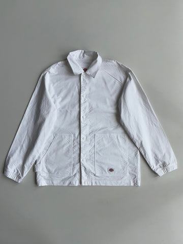 Dickies White Chore Coat – Workwear Utility Jacket (L)