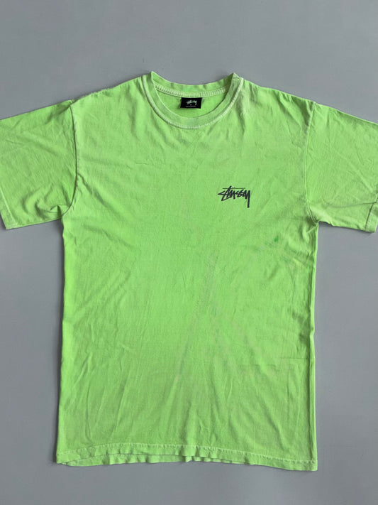 Stussy | Neon Green Spear Logo Tee | (S)