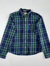 Vintage Abercrombie And Fitch Navy Green Plaid Shirt (M)