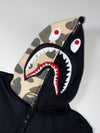 A Bathing Ape BAPE Shark Full Zip Black Hoodie (M)